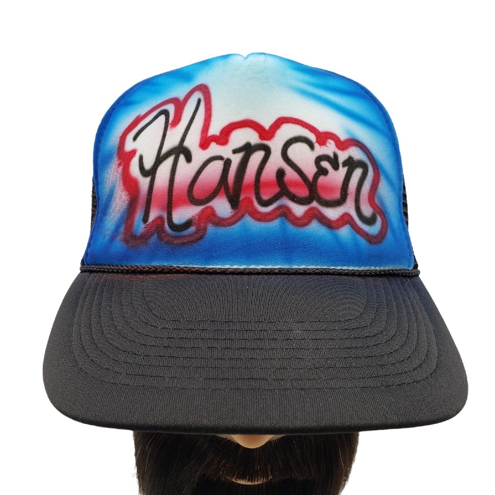 Airbrushed‎ HANSEN Black Trucker Mesh Snapback Baseball Ball Cap Hat